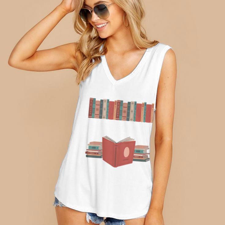 My Weekend Is All Booked Cute Book Reader Teacher Women's V-Neck Tank Top