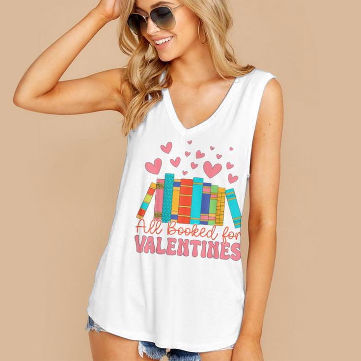 All Booked For Valentines Book Lover Valentine's Day Women's V-Neck Tank Top All Booked For Valentines Book Lover Valentine's Day Women's V-Neck Tank Top