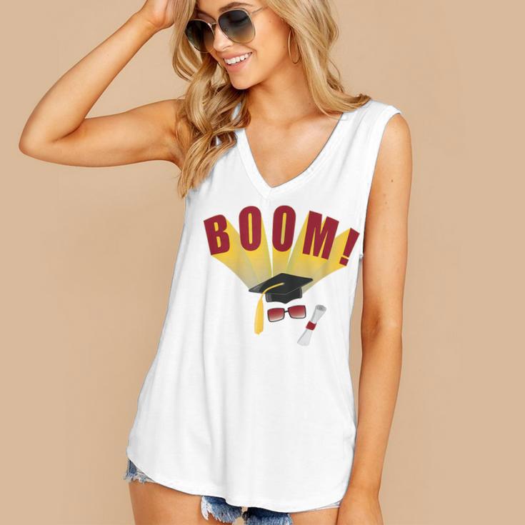 Boom Graduation Hat And Diploma For Proud Graduate Women's V-Neck Tank Top