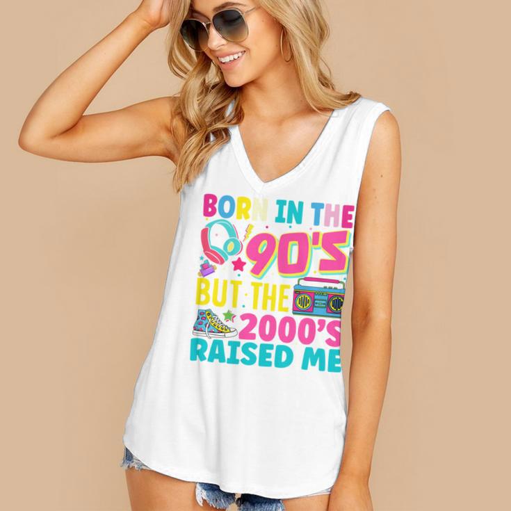 Born In The 90's But The 2000's Raised Me Y2K Nostalgia Women's V-Neck Tank Top