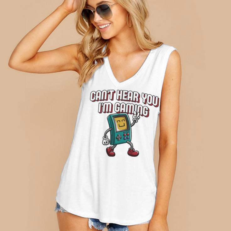 Cant Hear You Im Gaming Introvert Gamer Antisocial Women's V-Neck Tank Top