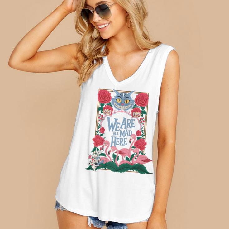 Cheshire Cat Alice In Wonderland Vintage Book Premium Women's V-Neck Tank Top Cheshire Cat Alice In Wonderland Vintage Book Premium Women's V-Neck Tank Top