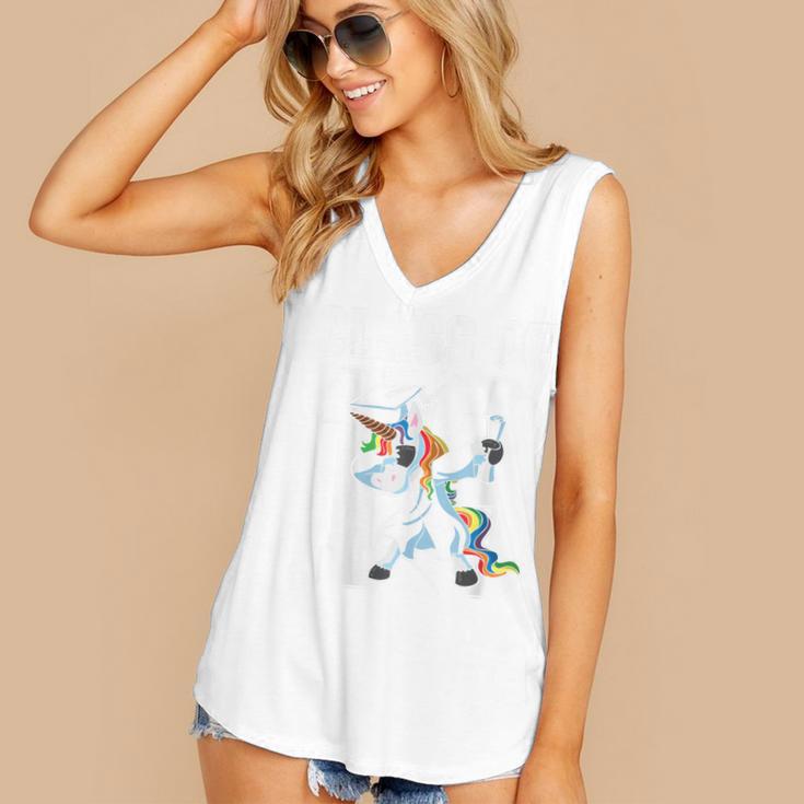 Class Of 2018 Graduation Dabbing Unicorn Women's V-Neck Tank Top