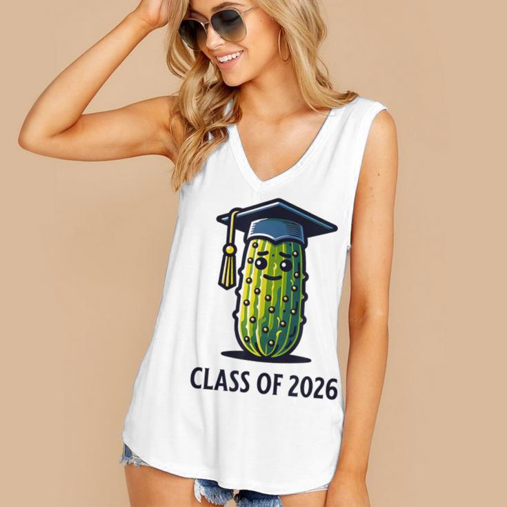 Class Of 2026 Graduation Pickle Trendy Graduate Humor Women's V-Neck Tank Top