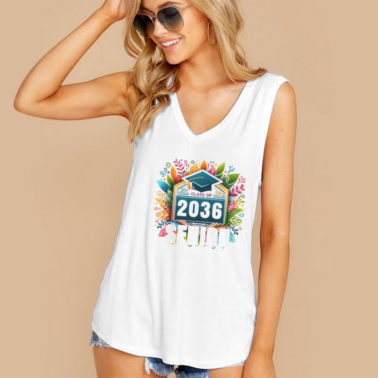 Class Of 2036 Graduation School Vintage Senior 2036 Women's V-Neck Tank Top