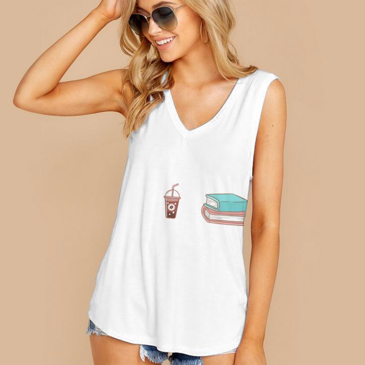Coffee And Books Women's V-Neck Tank Top