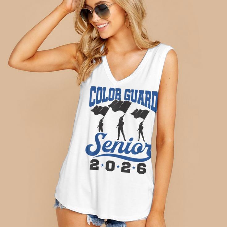 Color Guard Senior 2026 Flags Marching Band Graduation Grad Women's V-Neck Tank Top