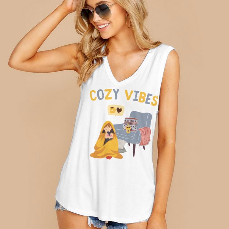 Cozy Vibes Atmospheric Introvert Women's V-Neck Tank Top