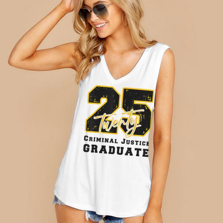 Criminal Justice Graduate Graduated Class Of 2025 Graduation Women's V-Neck Tank Top