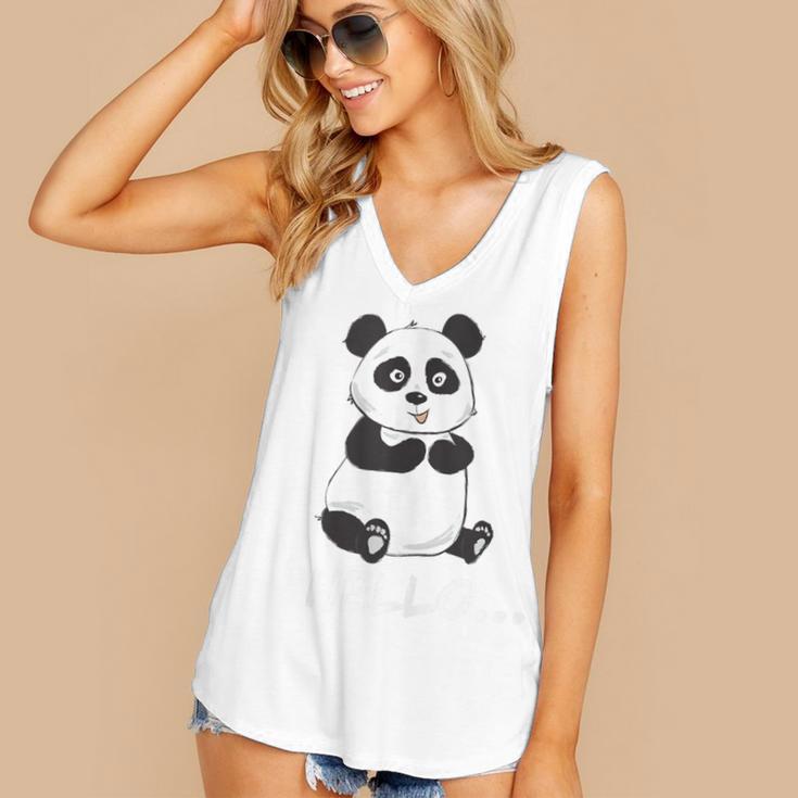 Cute Introvert Vibes – Panda Hello & Goodbye Women's V-Neck Tank Top Cute Introvert Vibes – Panda Hello & Goodbye Women's V-Neck Tank Top