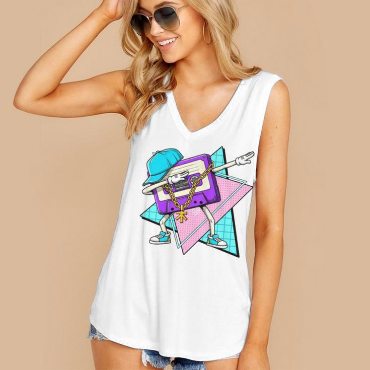 Dabbing Cassette Tape 70s 80s 80s Outfit Nostalgia Women's V-Neck Tank Top Dabbing Cassette Tape 70s 80s 80s Outfit Nostalgia Women's V-Neck Tank Top