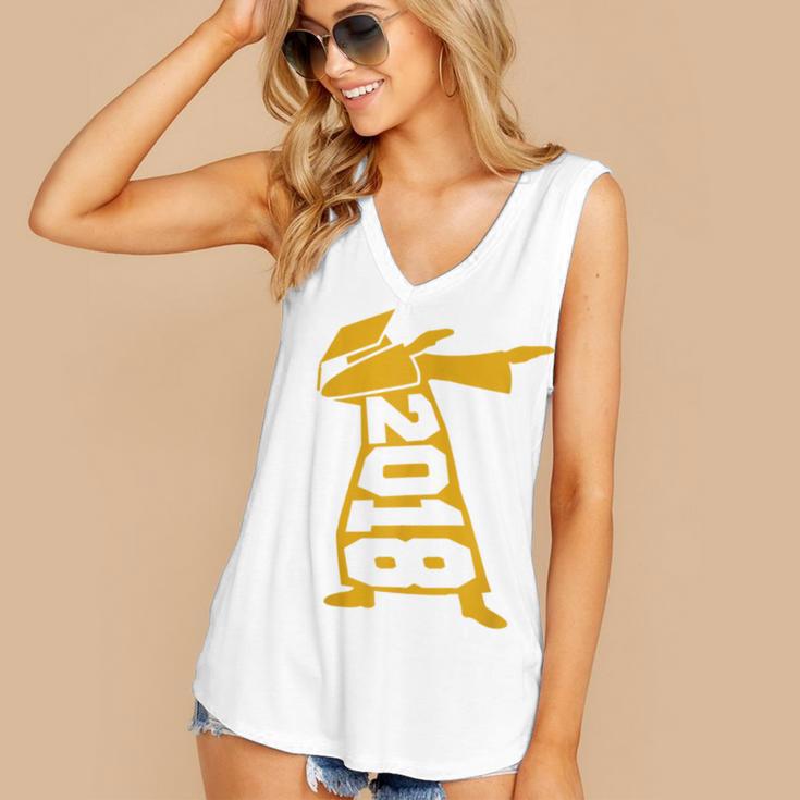 Dabbing Graduation Class Of 2018 T-Shirt School Colors Women's V-Neck Tank Top