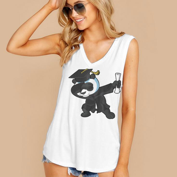 Dabbing Panda Bear Graduation Senior 2019 Shirt Women's V-Neck Tank Top