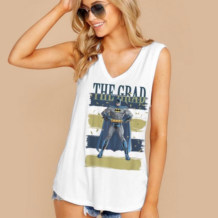 DC Comics Graduation Batman The Grad Power Stance Women's V-Neck Tank Top