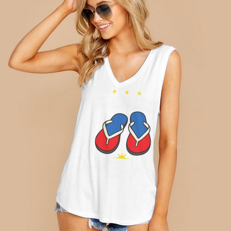 Discipline Arsenal Pinoy Nostalgia Filipino Tsinelas Premium Tri-Blend Women's V-Neck Tank Top