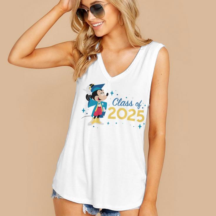 Disney Mickey Mouse Cap & Gown '25 Graduation Class Of 2025 Premium Tri-Blend Women's V-Neck Tank Top