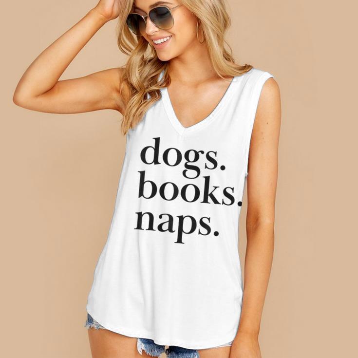 Dogs Books Naps Lovers Women's V-Neck Tank Top