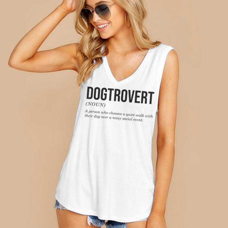 Dogtrovert Definition Dog Lover Introvert Women Men Women's V-Neck Tank Top