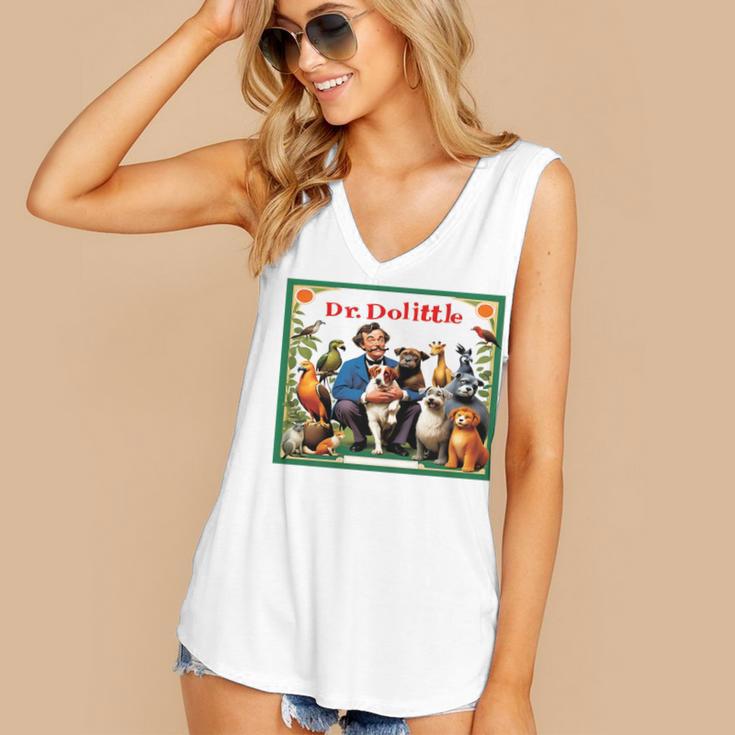 Dr Dolittle Children's Book Cover Premium Tri-Blend Women's V-Neck Tank Top