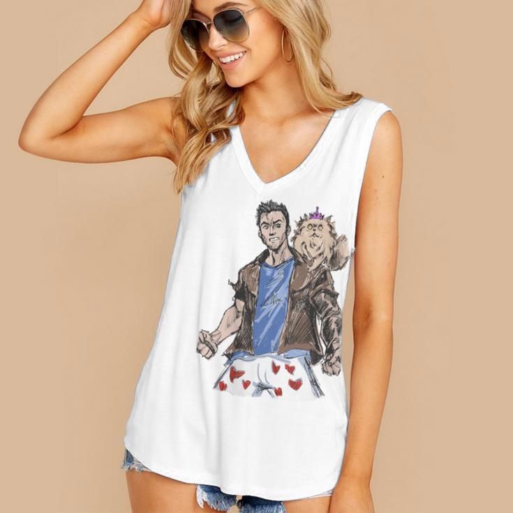 Dungeon Crawler Carl Sketchbook Princess Donut And Carl Book Women's V-Neck Tank Top Dungeon Crawler Carl Sketchbook Princess Donut And Carl Book Women's V-Neck Tank Top