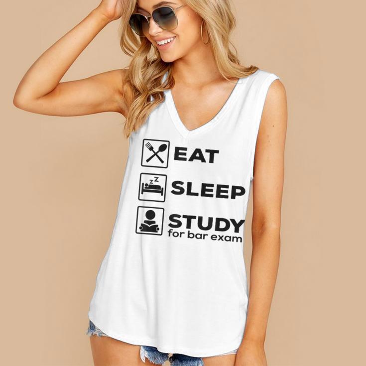 Eat Sleep Study For Bar Exam Lawyer Graduation Women's V-Neck Tank Top