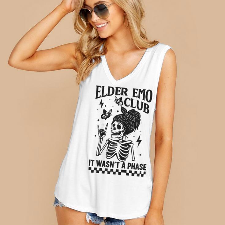 Elder Emo Club Skeleton Nostalgia It Wasn't a Phase Mom Women's V-Neck Tank Top