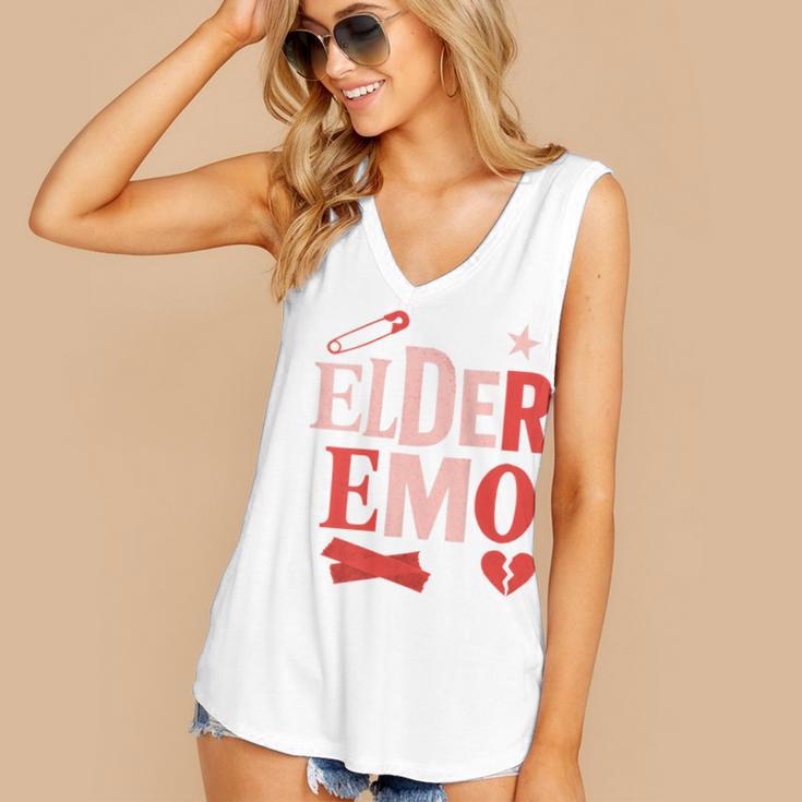 Elder Emo Retro Punk Typography Nostalgia Women's V-Neck Tank Top