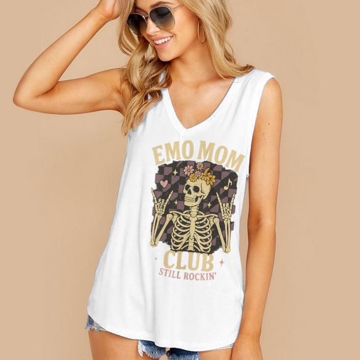 Emo Mom Club Still Rockin Skeleton Nostalgia Women Mother Women's V-Neck Tank Top Emo Mom Club Still Rockin Skeleton Nostalgia Women Mother Women's V-Neck Tank Top