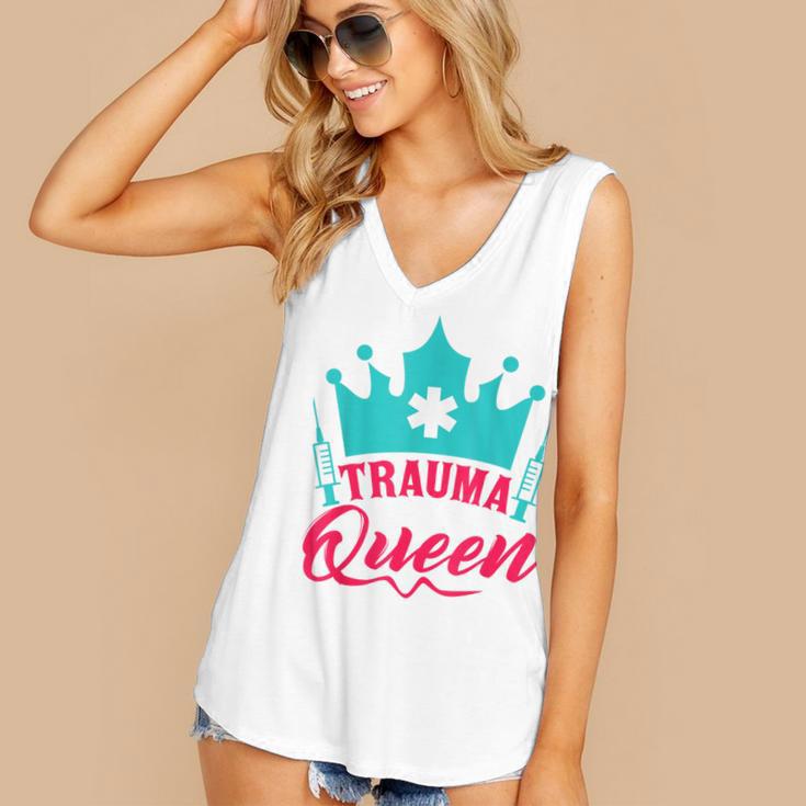 EMT Trauma Queen Paramedic Student T-Shirt Graduation Women's V-Neck Tank Top