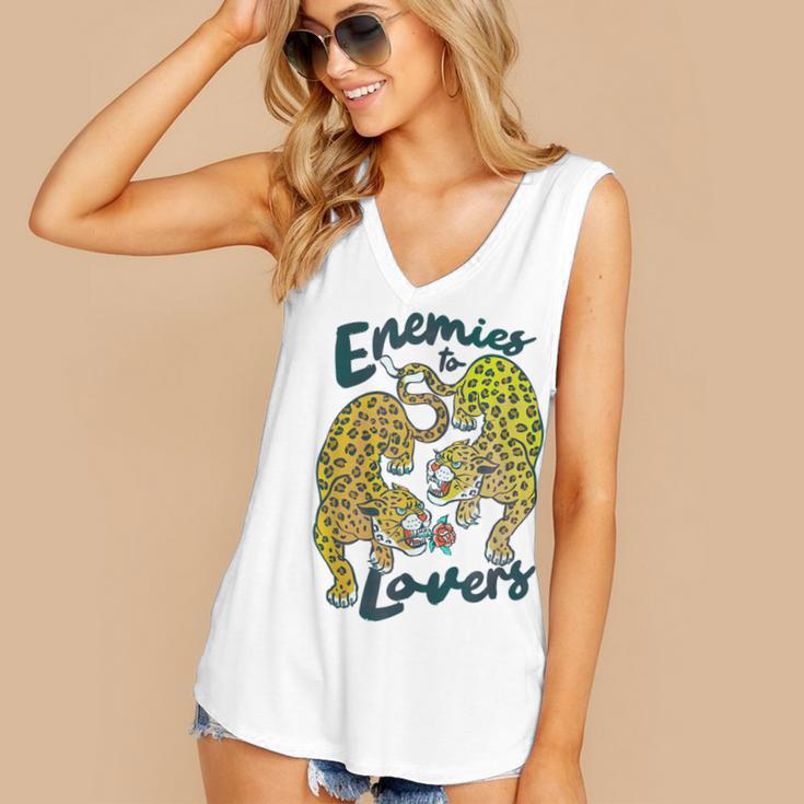Enemies To Lovers Jaguar Tee Romance Book Plot Device Trope Women's V-Neck Tank Top
