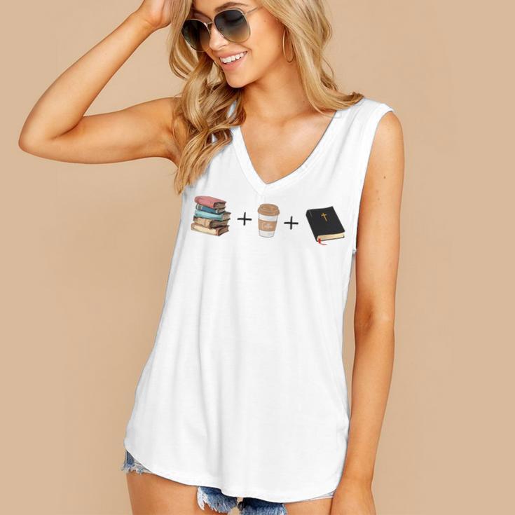 Everything a Girl Needs Books Coffee Jesus Women's V-Neck Tank Top