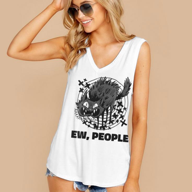 Ew People Introvert Cat Lover Crazy Cats Lady Women's V-Neck Tank Top Ew People Introvert Cat Lover Crazy Cats Lady Women's V-Neck Tank Top