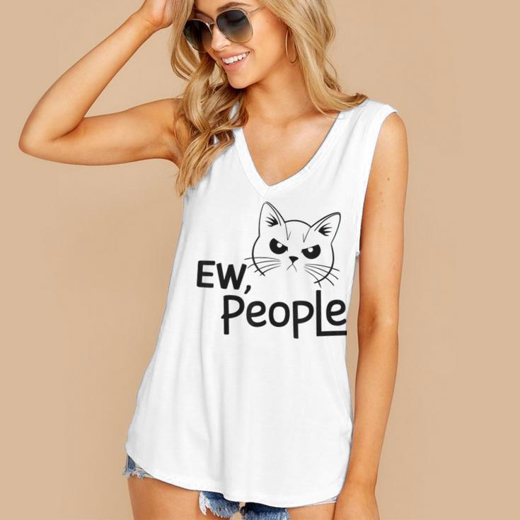 Ew People Introverts Stay Home Socially Awkward Women's V-Neck Tank Top Ew People Introverts Stay Home Socially Awkward Women's V-Neck Tank Top