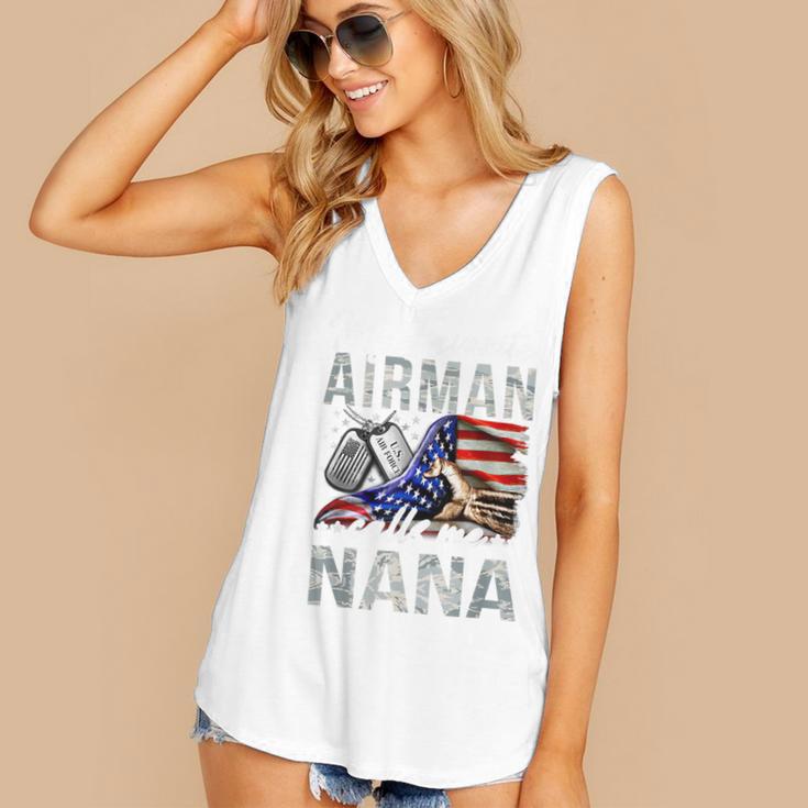 My Favorite Airman Calls Me Nana Air Force Graduation Nana Women's V-Neck Tank Top