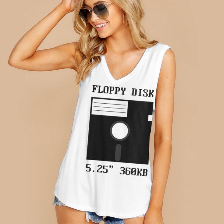 Floppy Disk Computer Nostalgia Fun PC Enthusiast History Women's V-Neck Tank Top