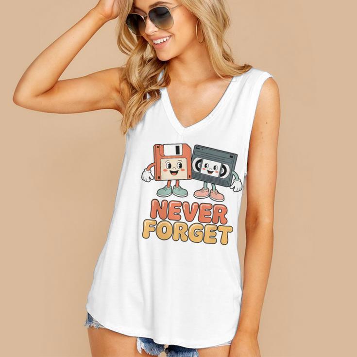 Never Forget Retro Old Technology Nostalgia Women's V-Neck Tank Top