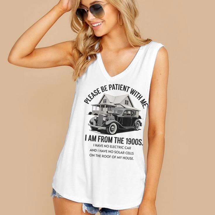 Forgive Me I'm From The 1900s No E-Car No SolarCells Women's V-Neck Tank Top Forgive Me I'm From The 1900s No E-Car No SolarCells Women's V-Neck Tank Top