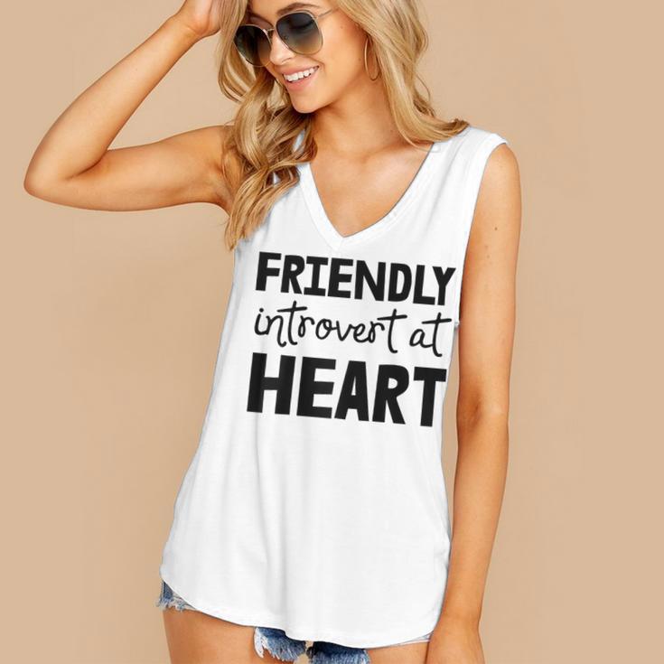 Friendly Introvert At Heart Raglan Baseball Tee Women's V-Neck Tank Top
