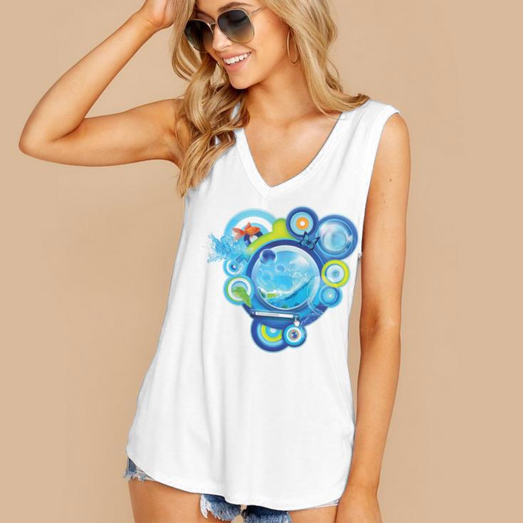 Frutiger Aero Metro Abstract Maximalism 2000s Nostalgia Premium Tri-Blend Women's V-Neck Tank Top