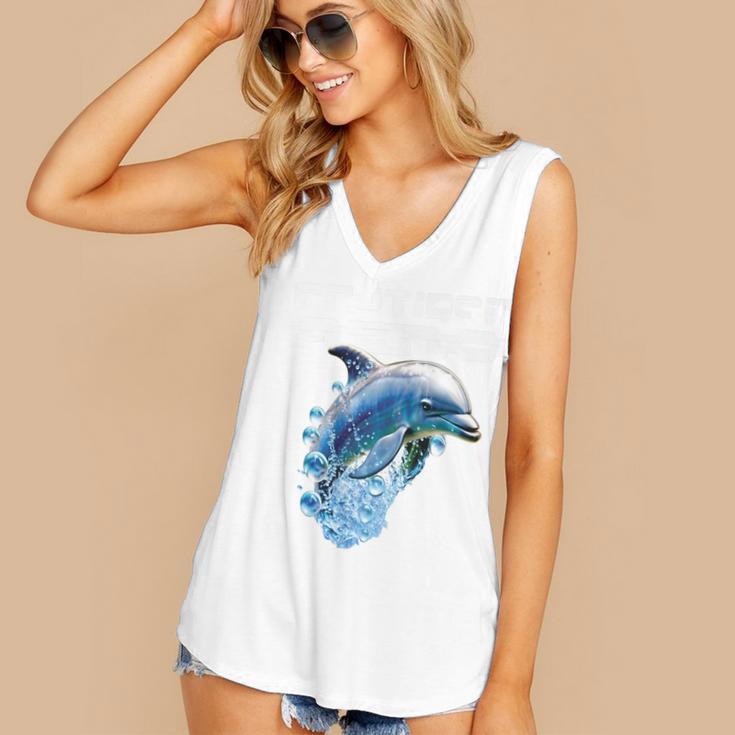 Frutiger Aero Splashy Dolphin Y2k Aesthetic Graphic Premium Women's V-Neck Tank Top