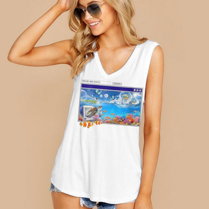 Frutiger Aero Y2k 2000s Women's V-Neck Tank Top