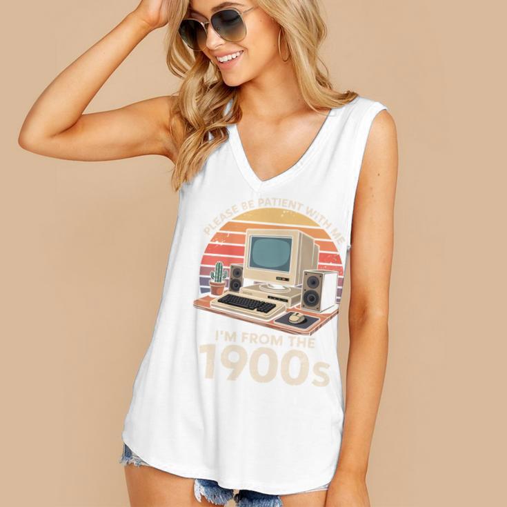 Geek Please Be Patient I'm From The 1900s Retro Computer PC Women's V-Neck Tank Top