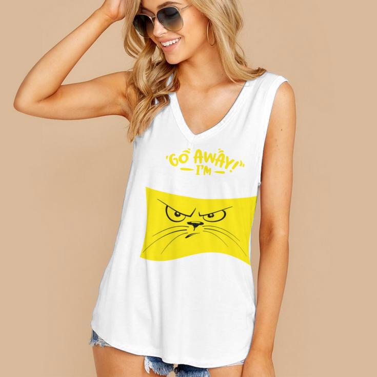 Go Away I'm Introverting Antisocial Shy Introvert Women's V-Neck Tank Top
