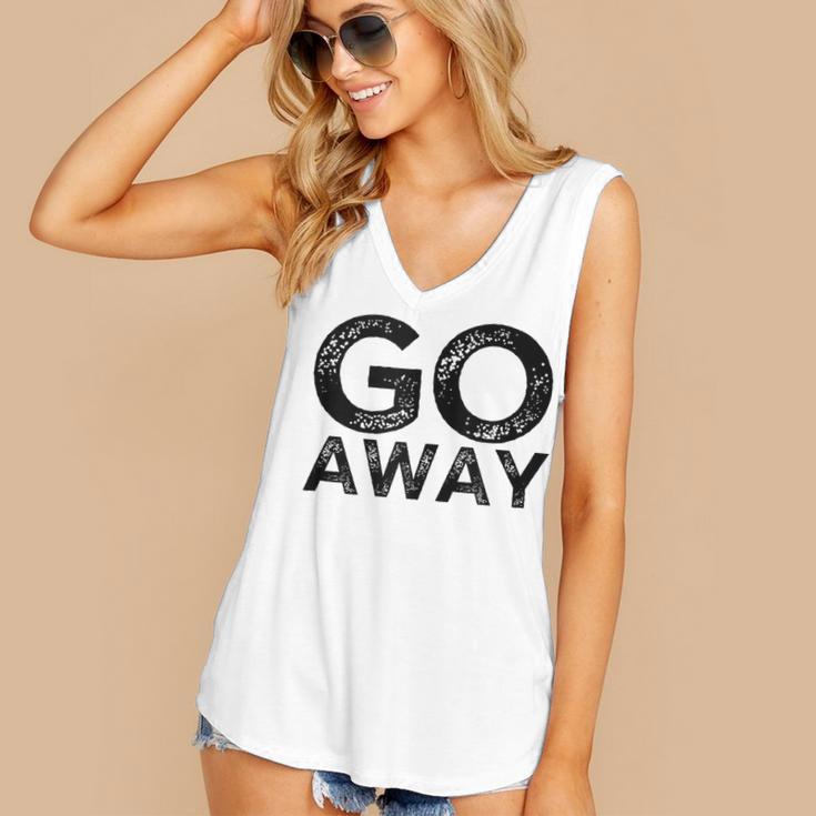 Go Away Sarcastic Antisocial Introvert Saying Women's V-Neck Tank Top Go Away Sarcastic Antisocial Introvert Saying Women's V-Neck Tank Top
