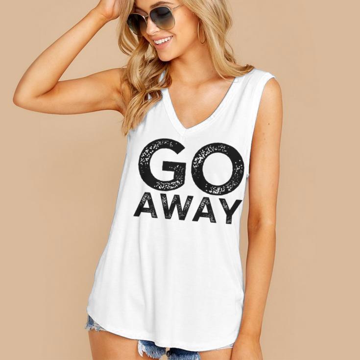 Go Away Sarcastic Antisocial Introvert Saying Women's V-Neck Tank Top Go Away Sarcastic Antisocial Introvert Saying Women's V-Neck Tank Top