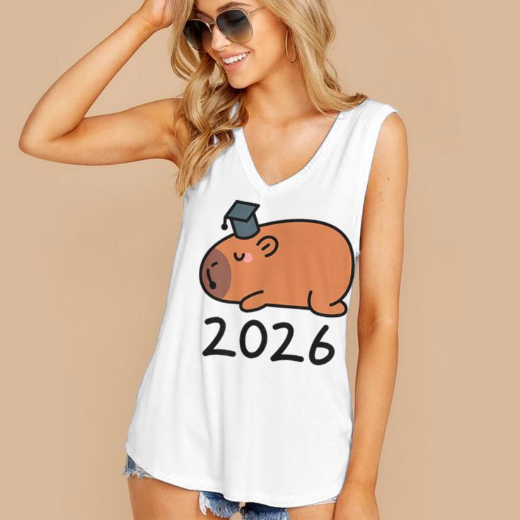 Grad Class Of 2026 Capybara Graduation Graduated Kids Women's V-Neck Tank Top