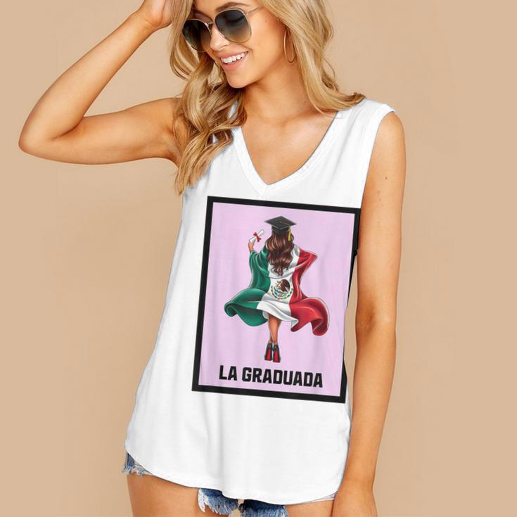 Graduation Latina Educated La Graduada Mexican Bingo Card Women's V-Neck Tank Top