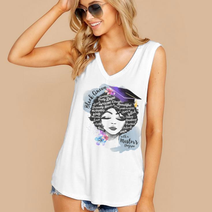 Graduation Masters Degree Woman Queen Graduate 2025 Women's V-Neck Tank Top