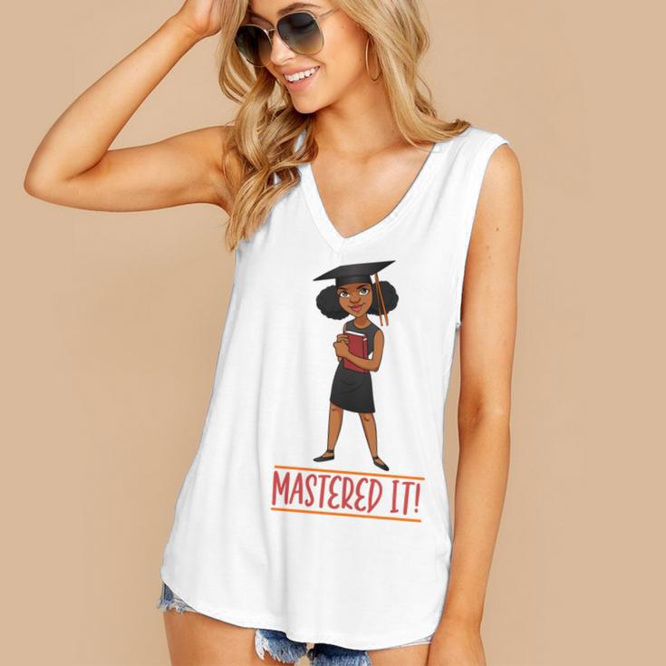Graduation Woman Tshirt Black Melanin Masters Degree Women's V-Neck Tank Top