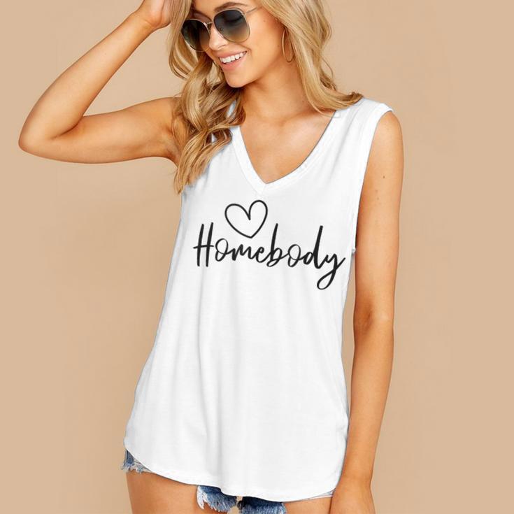 Homebody At Home Lets Stay Home Introvert Women's V-Neck Tank Top Homebody At Home Lets Stay Home Introvert Women's V-Neck Tank Top